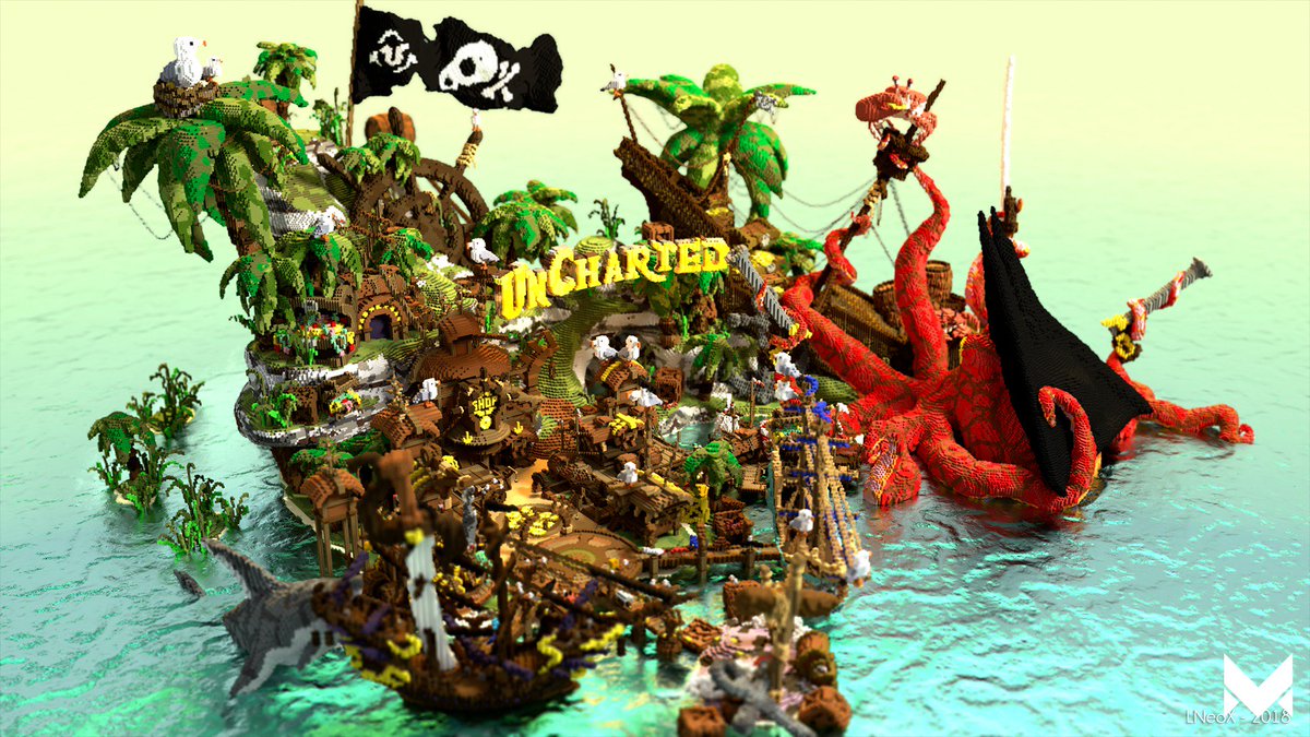merakistudiosmc's tweet photo. Miles away from land, in the open seas lies an island, claimed by a dominant pirate community neglecting any influence from outsiders.

Check out our new project: "A captains disgrace"
🌍PMC https://t.co/6KBTmVhTjn 

🛠️Built by: @MerakiBT 
🖼️Render: @LNeoX_Designs 
#Minecraft https://t.co/dGIC6G0SZG