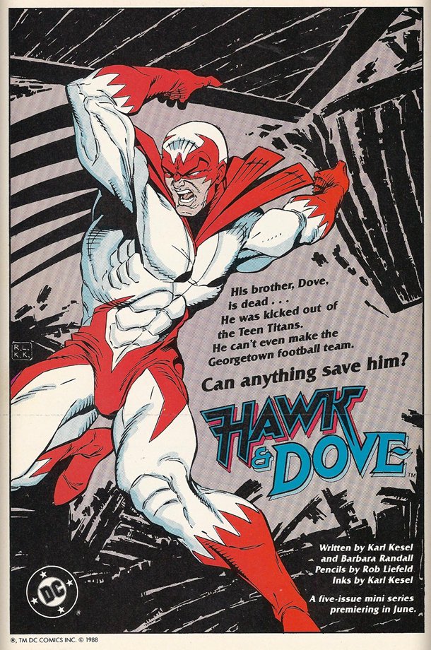 DCinthe1980s's tweet image. Can't believe it's been 30 years since @robertliefeld 's new Dove appeared! Take a trip down memory lane and revisit the 1988 Hawk &amp;amp; Dove mini-series with us: dcinthe80s.com/2016/12/review…