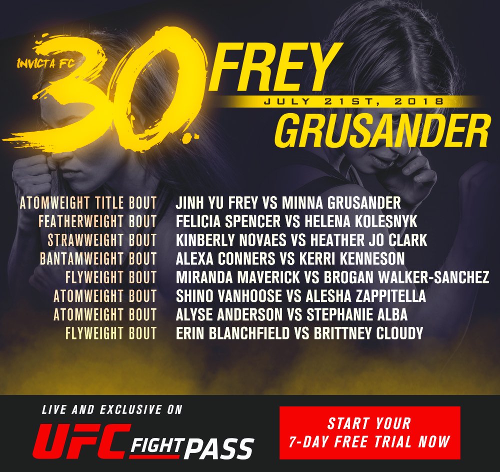 InvictaFights's tweet image. Eight bouts complete this stacked #InvictaFC30 fight card! 🔥Which bout do you think will earn FOTN honors?