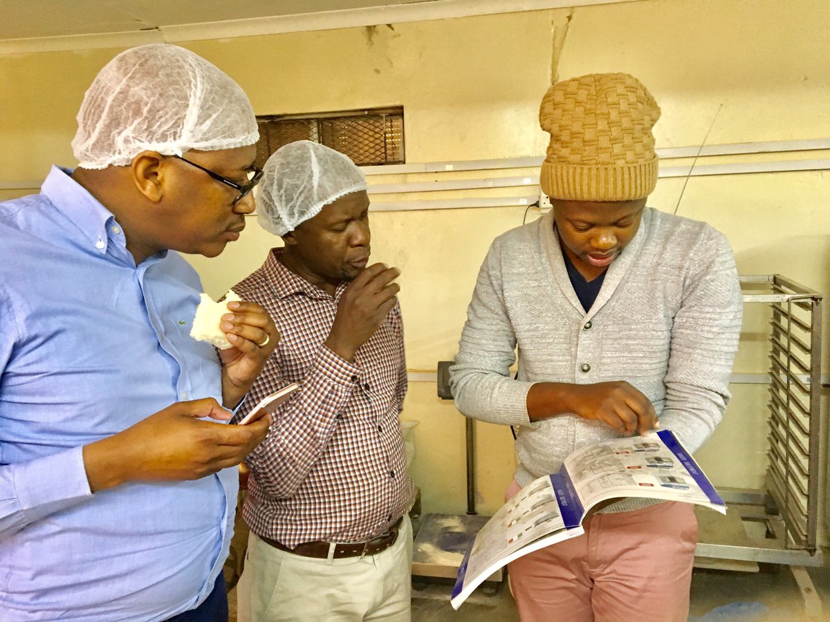 LMagagane's tweet photo. As part of #YouthMonth18 program NYDA board Member @morolong_kenny Visited Katlego Korjas in the North-West Province Dr Kenneth Kaunda District. A young entrepreneur who owns a Cherry on Top Bakery. Katlego has approached the NYDA with the aim of expanding his business. https://t.co/v92BFsAgnf
