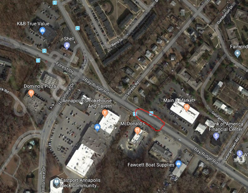 BAY RIDGE RD - Night work is expected to start about 9 pm tonight (6/14/18) and last until approximately 3:00 am tomorrow morning to install a permanent patch in front of McDonald's. One lane will be open in each direction. Use caution.