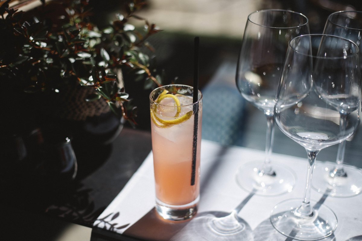 Forever Summer - French grapefruit liqueur, lemon and soda. Summer in a glass. #eberlyatx