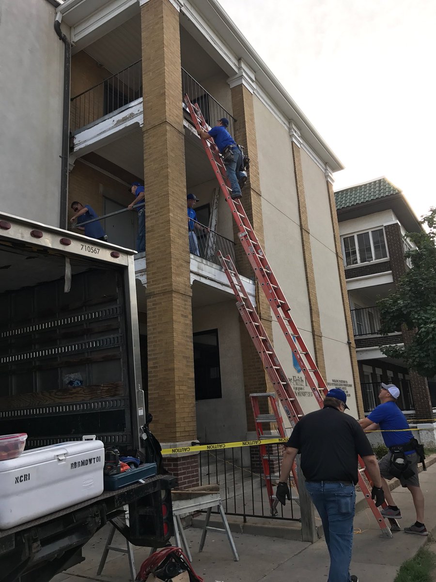 #TBT Thanks to the awesome NCRI employees who volunteered last Saturday to help rebuild balconies for Inter-Faith Ministries! Thanks to <a href="/starlumber/">Star</a> for the donated materials &amp; <a href="/MarcosPizza/">Marco's Pizza</a> for the donated pizza! #Volunteer #SupportYourCommunity #NCRIConstructionTeam @IFMwichita