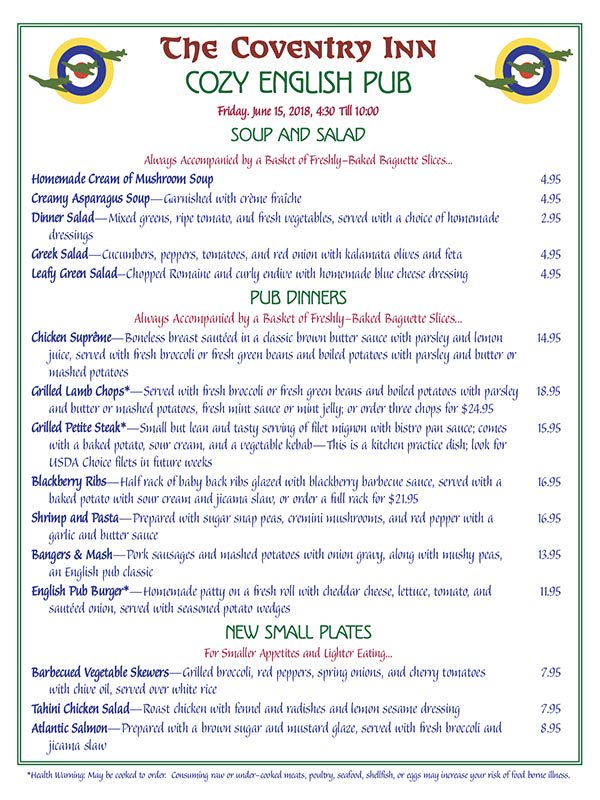 covinn's tweet photo. Menus for Friday, July 15. https://t.co/WS1tMMFc6L 724-463-0776 reservations suggested for parties of 6 or more. @157Guide @DowntownIndiana @WTIndianaPA https://t.co/Nz1DzaC8HG