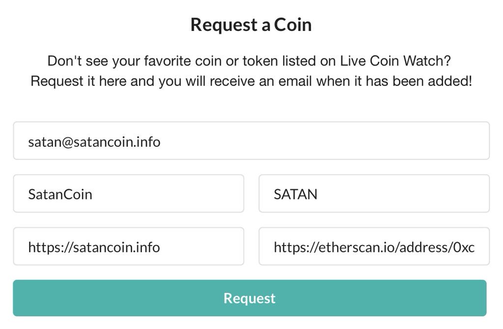 SatanCoin's tweet photo. @LeonardoDcrypto @JonSymons @piedpipercoin @CoinMarketCap  https://t.co/DFgQ4kDct3