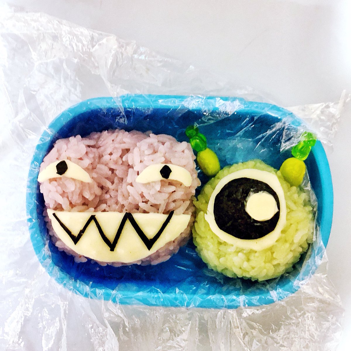桜まゆり餅 人狼 げぇむのひと べんとうからランドール 人生初のキャラ弁作りでした 地味に眼が立体 モンスターズインク ランドール マイク キャラ弁 お弁当