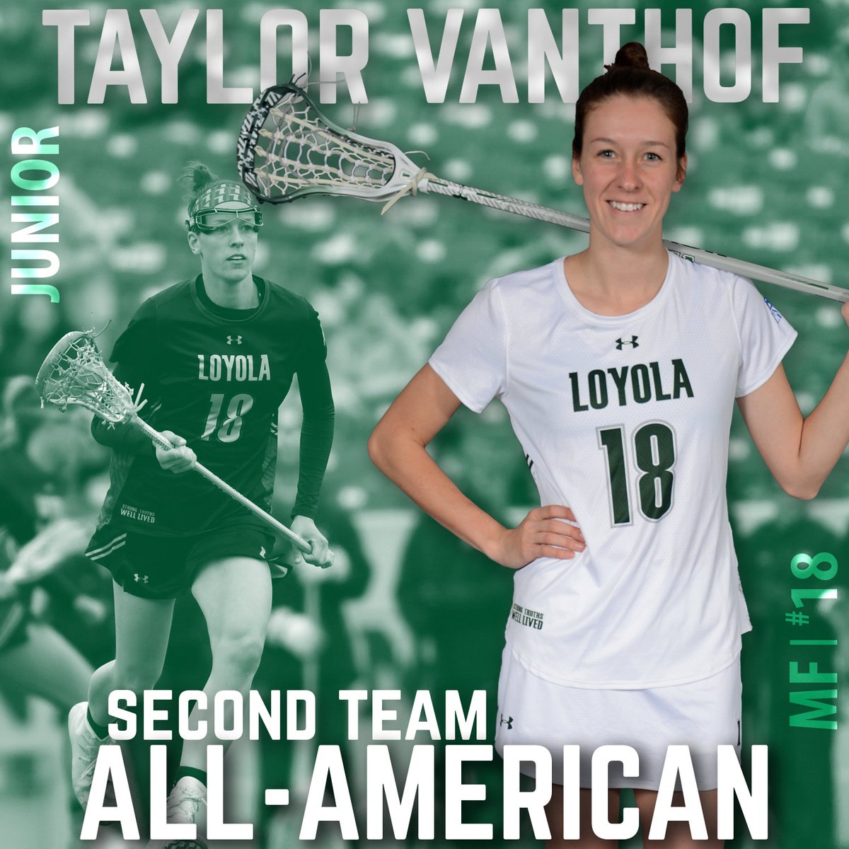 LoyolaHounds's tweet photo. A pair of @LoyolaWLax players, Taylor VanThof and Livy Rosenzweig, were named @IWLCA All-Americans for the first time in their careers! https://t.co/w6vWKdlJGu #GoHounds https://t.co/M0heoRVkVJ