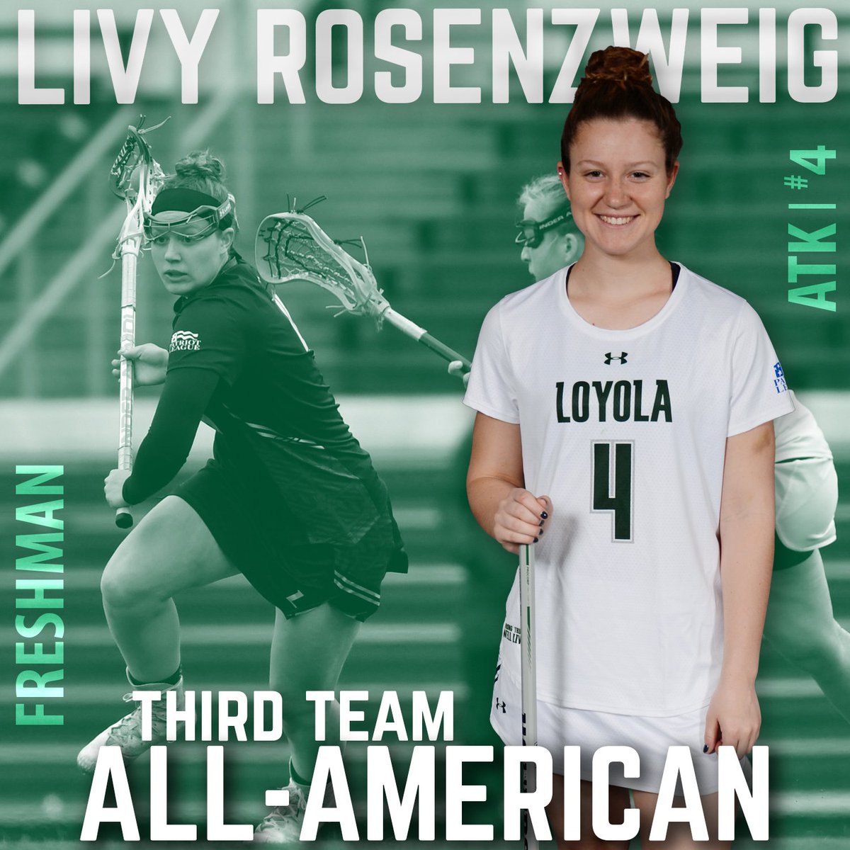A pair of <a href="/LoyolaWLax/">Loyola Lacrosse</a> players, Taylor VanThof and Livy Rosenzweig, were named <a href="/IWLCA/">IWLCA</a> All-Americans for the first time in their careers! loyo.la/2ycuqJR #GoHounds