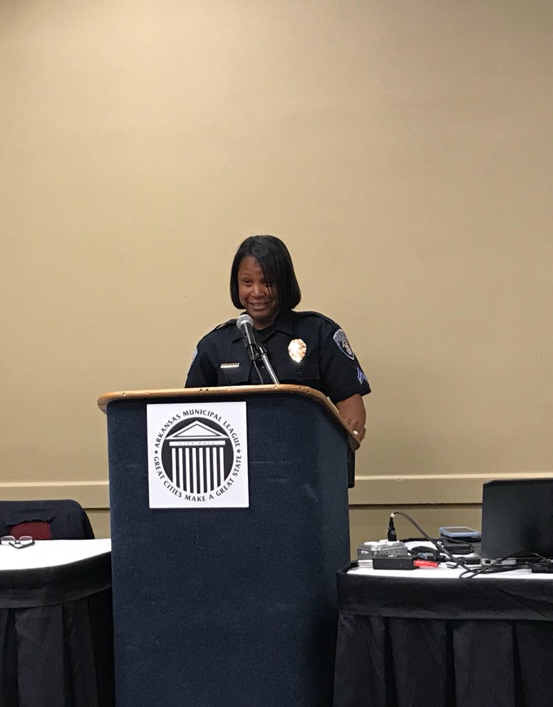 ARMuniLeague's tweet photo. Officer Carmen Helton of the North Little Rock Police Department giving a very informative overview on how cities and police departments can use social media in a positive and engaging way.
#GreatCitiesGreatStates #84thAMLConv https://t.co/iXWFD7fj4m