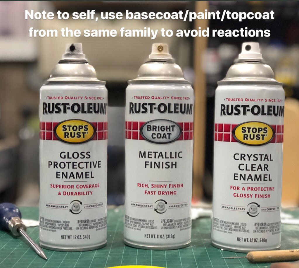 Knowonesdesigns's tweet photo. Ugh, I have been struggling with paint reactions for a week. I was lazy &amp; using all different kinds without testing. You'd think I'd know better by now?!~G
#cosplaywip #paintproblems #knowonesdesigns https://t.co/CPQNTqmGDD