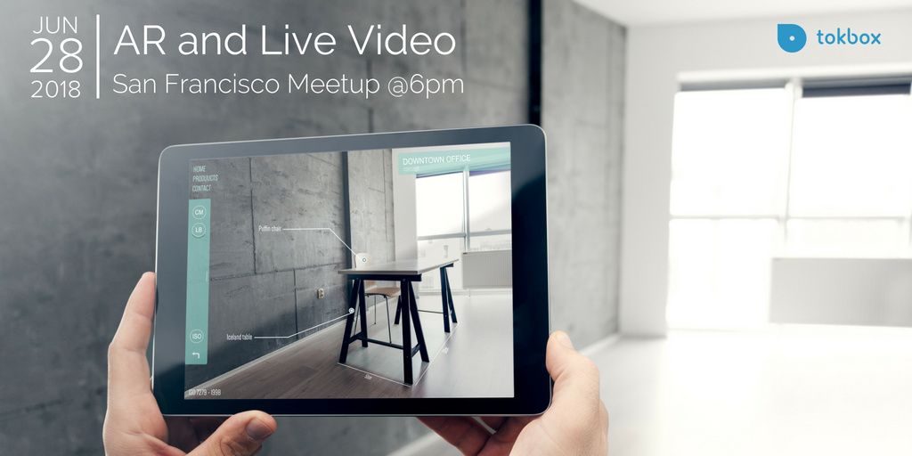 Augmented Reality and Live Video - San Francisco Tech #Meetup Thur June 28 at 6pm. Save your Spot: hubs.ly/H0cFpdn0. Come hear from <a href="/DAQRI/">DAQRI</a> TokBox and other #AugmentedReality developers on building #AR apps &amp; integrating with #WebRTC #LiveVideo. cc: <a href="/SF_TechEvents/">San Francisco Tech Events</a> <a href="/SFWebRTC/">San Francisco WebRTC</a>