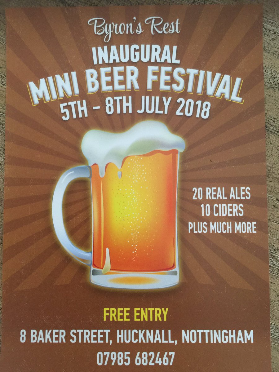 ByronsRest's tweet photo. @NottmCAMRAYM @MagpieBrewery @BlackIrisBrewer @bluemonkeybrew @LibraDrinks @DispatchDaily @HucknallBeer can you spread the word guys please for us. Xx https://t.co/fsWE0hphsN