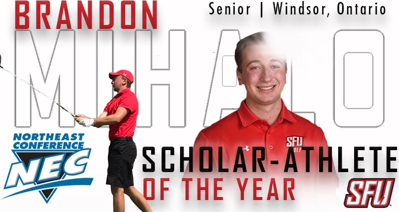 SFUathletics's tweet photo. Brandon Mihalo named NEC Scholar-Athlete for the second straight year! https://t.co/lAD0DK2Pe0