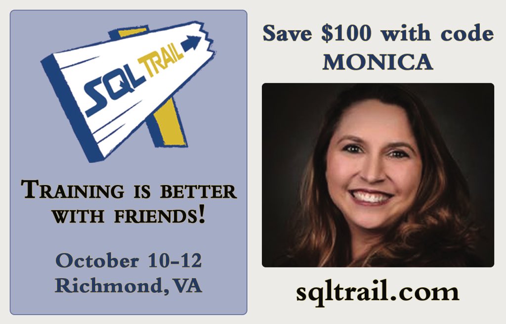 SQLEspresso's tweet image. Join me on the #SQLTRAIL save $100 on your registration... spaces are limited.