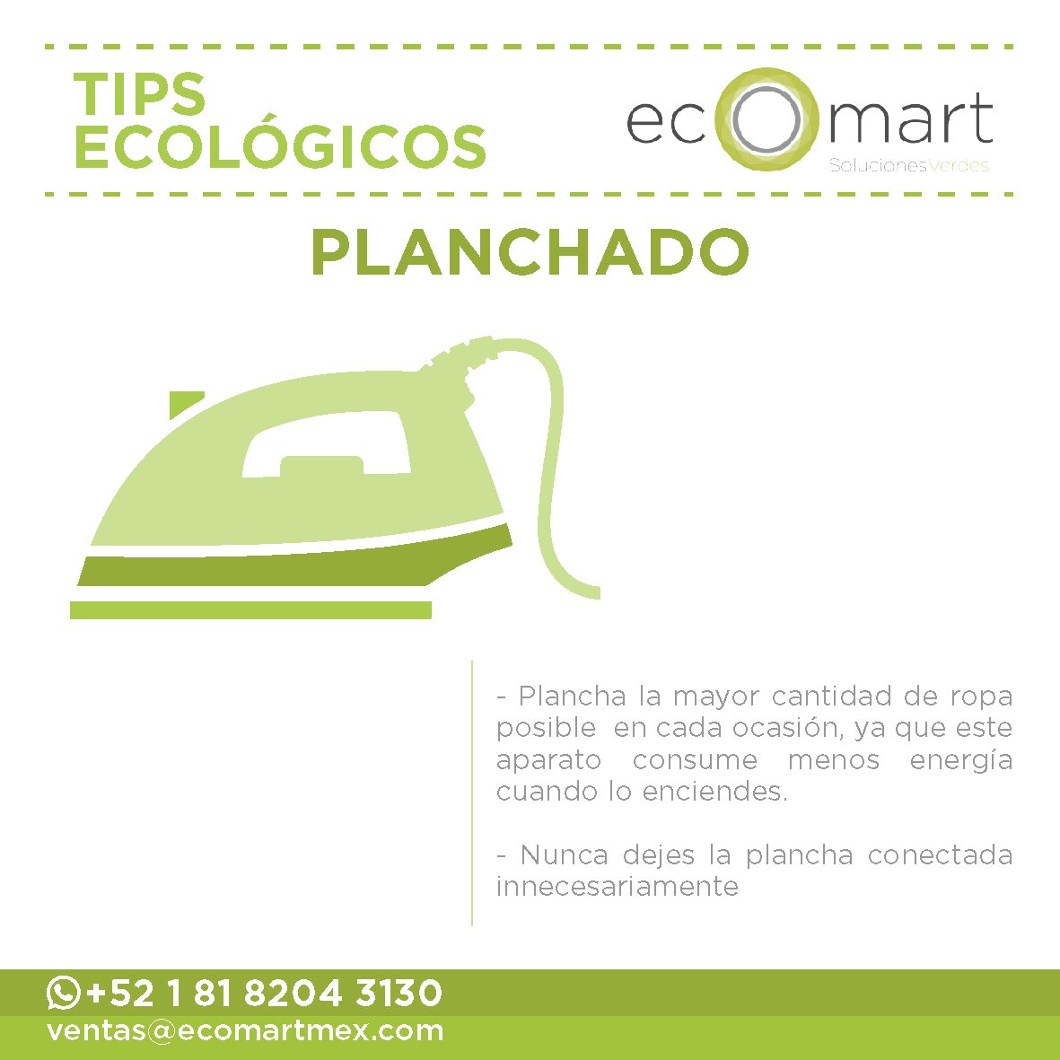 GRUPOECOMART's tweet photo. Sigue esta recomendación para ahorrar más al momento de planchar #Ecomart #HipotecaVerde #Ecotecnologías #Constructoras #Nama #Ecocasa #Mejoravit #EnergíaSolar #EnergíasRenovables #LíneaBlanca #Electrodomésticos #Crédito #AsesorHipotecario #AsesorInmobiliario #Vivienda #tip https://t.co/QxZQysMyCa