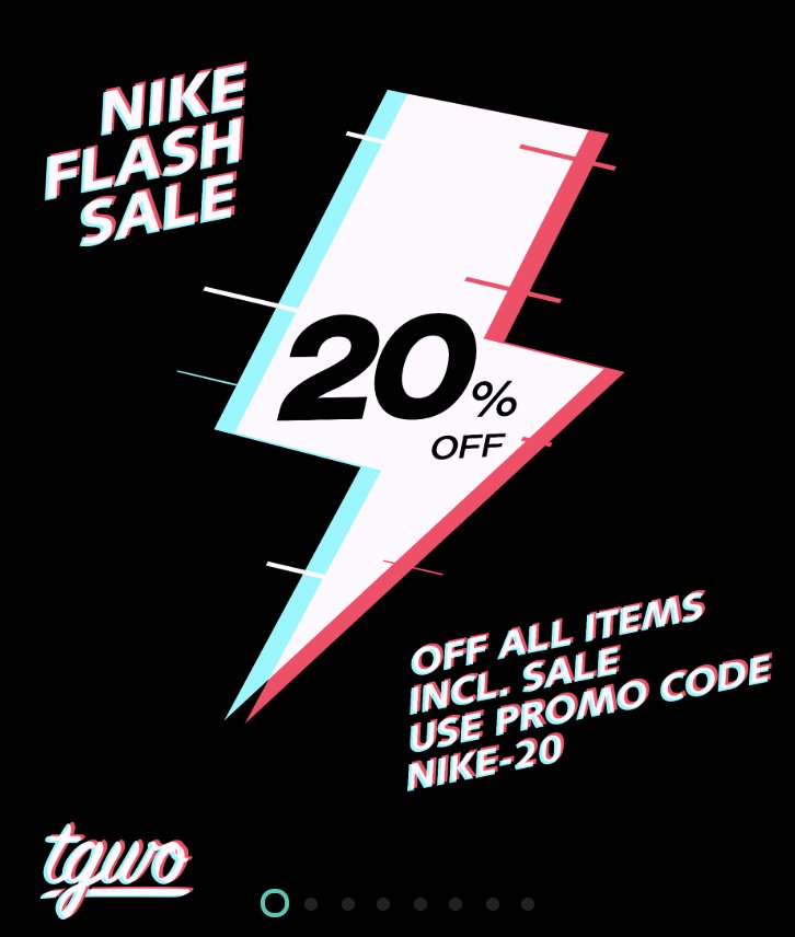 nike flash sale code