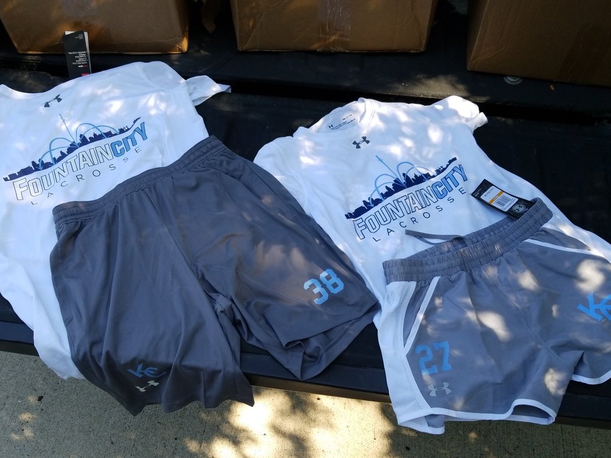 fountaincitylax's tweet photo. Got some sweet new summer gear for our teams. Thanks to @UALacrosse! Proud to be #PoweredbyUnderArmour! #FCLax https://t.co/gpbzOtFGtp