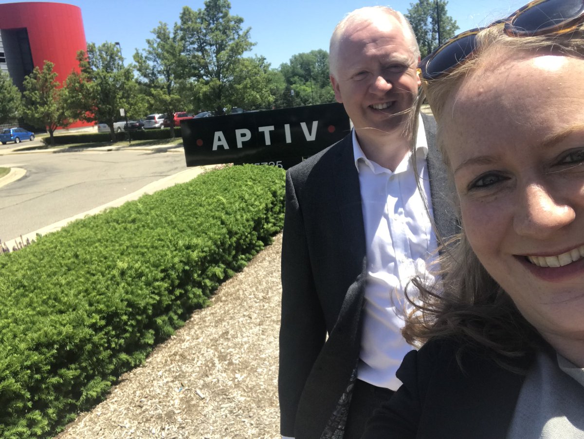 Delighted to be in #Troy Michigan to meet <a href="/Aptiv/">Aptiv</a> in their HQ <a href="/gerfitzgerald/">Gerald Fitzgerald</a> #driverlesscars <a href="/cbanniganMMK/">Clodagh Bannigan</a> <a href="/M3Ssolutions/">M3S</a>