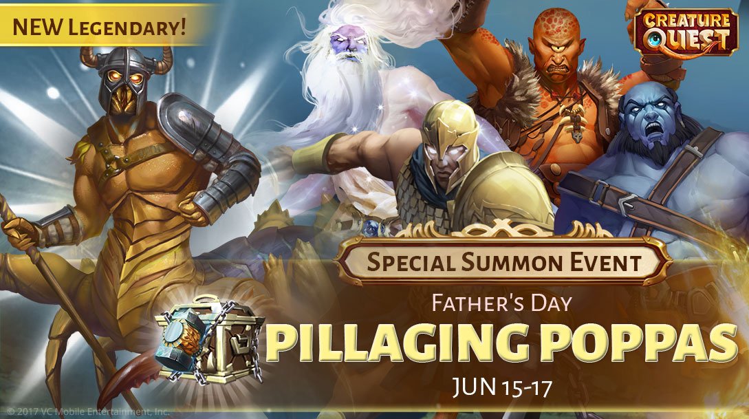 Make Poppa proud and maybe you'll summon the brand new Scorpion Legionnaire and other fatherly Legendaries in this Summon Event! #CreatureQuest