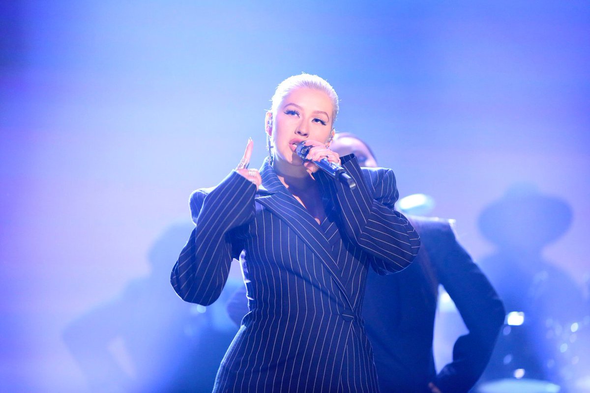 Tune in to <a href="/FallonTonight/">The Tonight Show</a> now on <a href="/nbc/">NBC Entertainment</a> 🤗🤗 
[📷 Andrew Lipovsky/NBC] #XtinaOnFallon