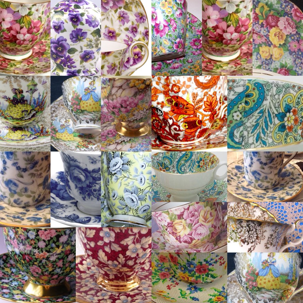 eighteyed's tweet photo. When politically grumpy, always nice to make a collage of beautiful things to inspire instead #teatime #china #chintz #antiques #collage #Inspire #framemagic https://t.co/5f9k9lZqBo