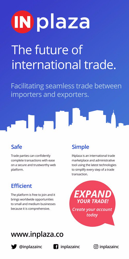 inplazainc's tweet photo. Welcome all exporters to the future of international trade. Register your company now! It only takes a minute. https://t.co/sNzbGIgGpb https://t.co/kKsvgIrwhI