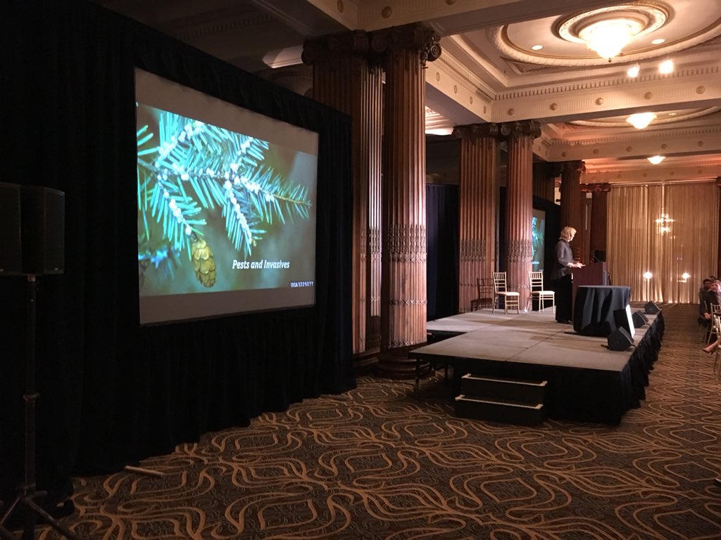 PECPA's tweet photo. PA’s climate mitigation & adaptation effort faces a serious challenge with invasive species, forest health, severe weather & other effects of a warming planet, says #PECDinner2018 keynote speaker @DCNRnews Sec. Dunn https://t.co/PO5nahWcYP