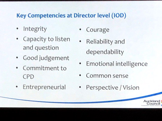 NZSandraJC's tweet photo. This morning 4 cool women talked about stuff; Sarah Sinclair Chief Engineer at ACC shows us the key competencies of a Director. Karen Venables tells us "no one is coming" to hold your hand, make it happen for yourself! #coolwomen #mahuki18 #womenleaders https://t.co/eA40H1Q3uS