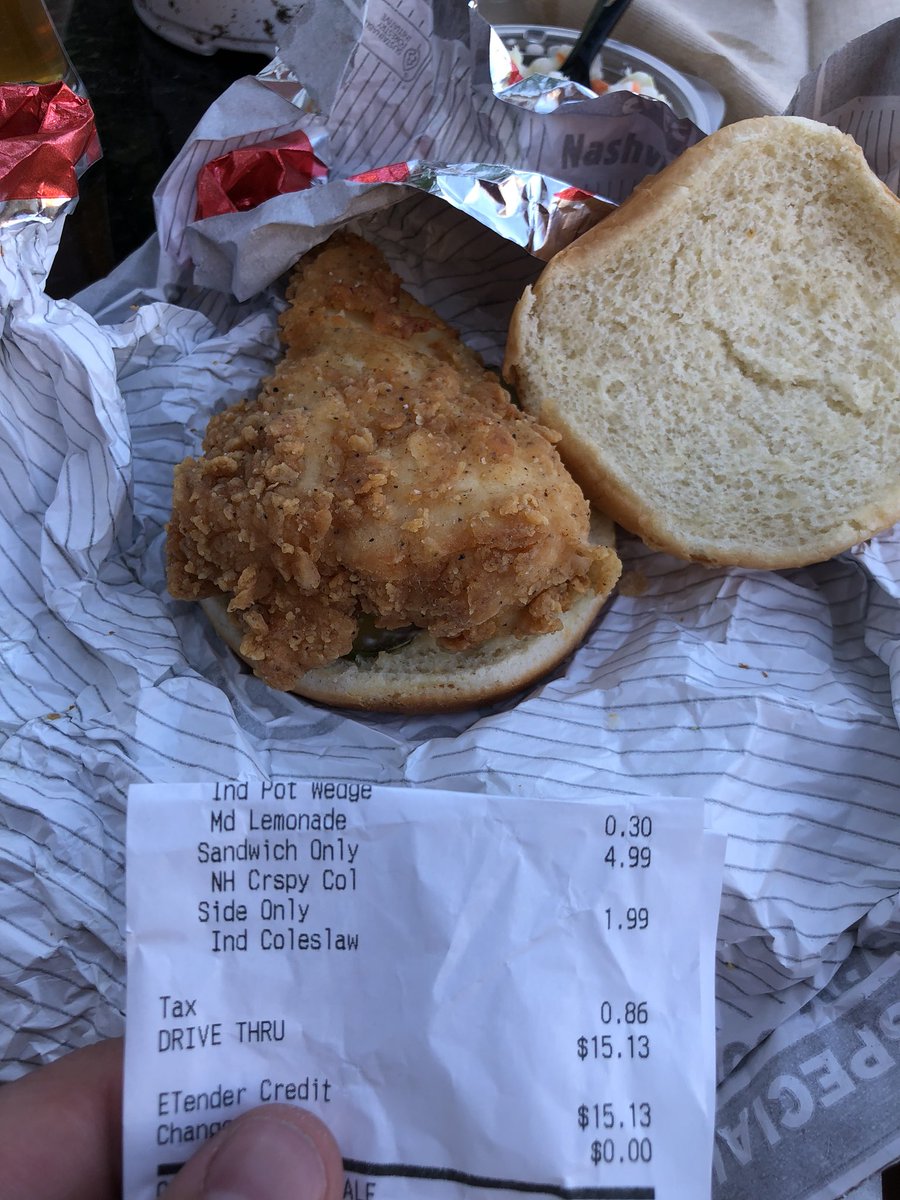 happythought52's tweet photo. Hey @kfc does this look like a nashville hot sandwich https://t.co/25CE5aWTdE