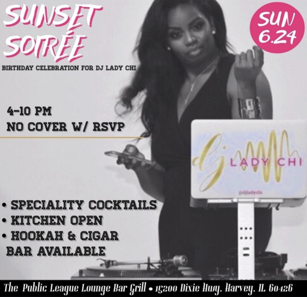 DJLadyChi's tweet photo. CHICAGO! Next Sunday, June 24, I’ll be hosting my FIRST event in celebration of my bday. 🎉🎂 Specialty cocktails, food &amp; dope DJs are just a few things to mention for this epic event. Oh, and don’t forget...it’s FREE! 😎 Visit link in my IG bio now @djladychi to RSVP. https://t.co/y54nWfwpu3