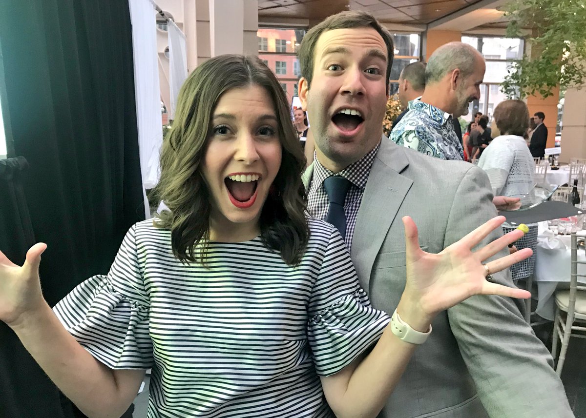 tippingptcomm's tweet photo. Give it up for these two. @rachellaber and @rpulvino. What. A. Great. Team! (and emcees) @PRSARochester #ROCPRism https://t.co/twUMfjmuz7