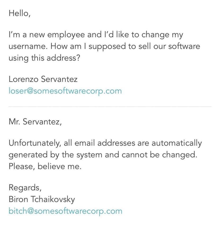 larrykim's tweet photo. Unfortunate auto-generated email addresses! 🤦🏻‍♀️😂 https://t.co/JeMjKfK7bn