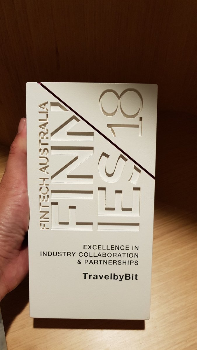 DtravelDAO's tweet photo. We won! TravelbyBit is the winner of Australian Fintech awards for Excellence in Industry Collaboration &amp; Partnerships. We are working hard to be the bridge between the crypto world and mainstream businesses &amp; industry partners. Thank you all for your support. #LTC #BTC #BCH https://t.co/a1XWVxl4cv