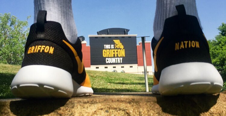 taylormmcccloud's tweet photo. Everyone is going crazy over our shoes. So happy people like them considering how much time we spent designing and fundraising for them! #GOTime #Orientation #MWSU #GriffonNation https://t.co/keKAe0Te1Q