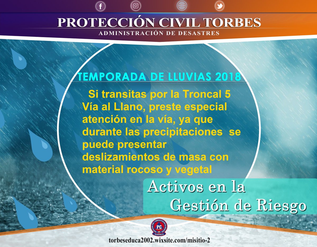 PCTORBES's tweet photo. Protección Civil Torbes|| nos mantenemos activo en la Gestión de Riesgo, mitigando y respondiendo durante la temporada de lluvias y los eventos que se presenten en el Mpio por las precipitaciones.
@ROBERTOLOBOT @PCMerida_Ncnal @PCivil_Ve @MIJPVenezuela https://t.co/l0Mh1qJ39P
