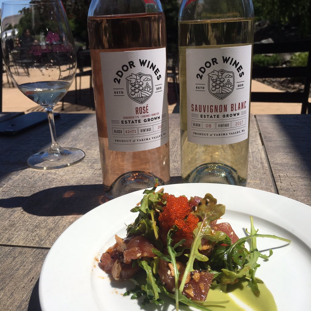 VinoSocialNancy's tweet photo. @wineconcubine @2dorWines @WineYakimaValle @GrnLakeGirl @winetraveleats @SteveKubota @thepinksociety_ @TalesoftheCork @MsPullThatCork @vinoprincess @jpcacho Perfect temp today Sara! If you come out for #WBC18 this is a must stop along the way!! This ahi crudo with the wine was TDF - it calls for @GrnLakeGirl hashtag. 😛 #HereFishyFishyFishy https://t.co/Q8GXbXUXpY