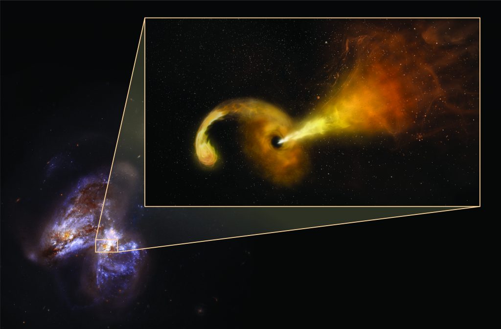 TheNRAO's tweet photo. A pair of galaxies collide and at the core of one, a black hole -- 20 million times more massive than the Sun -- shreds a star more than twice the Sun’s mass, setting off a chain of events that reveal important details of the violent encounter. #VLBA
https://t.co/ODyhmlUzkJ https://t.co/05Gui1RgRi