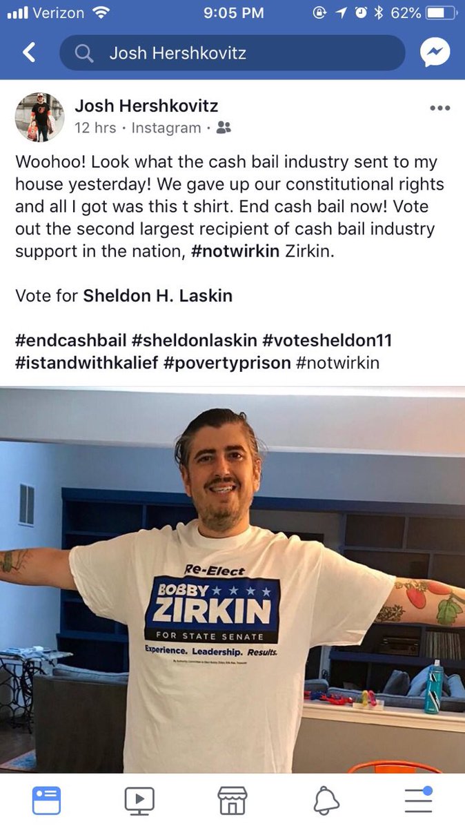 Were you one of the thousands of District 11 residents who got an unsolicited, unwanted Bobby Zirkin T-shirt in the mail? Some ideas on what to do with it: 1. Josh Hershkovitz modeled his to draw attention to Zirkin’s contributions from the bail industry (2nd most in the US) 1/3