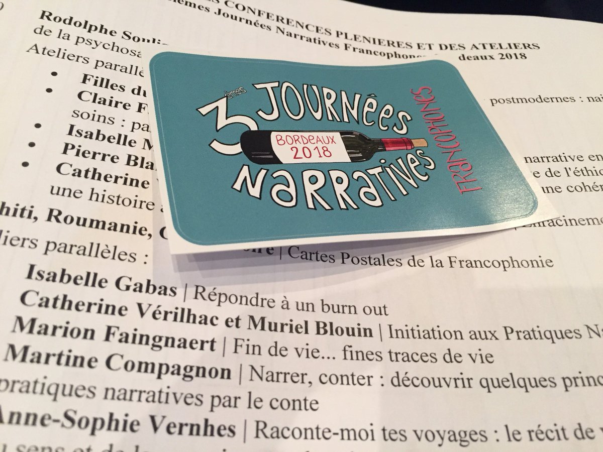 AnneMassonLHEP's tweet photo. 3èmes Journées #Narratives Francophones, ça démarre ! #Bordeaux #PratiquesNarratives #ApprocheNarrative #Histoires https://t.co/tAjdxGpAIX