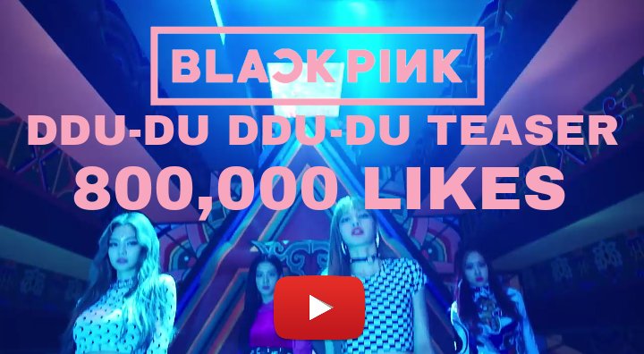 The #DDU_DU_DDU_DU teaser has reached 800,000 likes!
We are the best,blinks!
And our queens are our salvation!💗🖤#BLACKPINK #BLACKPINKcomeback #SQUAREUP <a href="/ygofficialblink/">BLACKPINK GLOBAL BLINK</a>