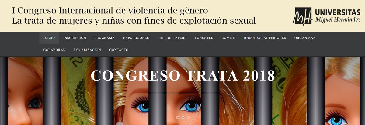 AVAntropologia's tweet photo. La @UniversidadMH convoca el 'I Congreso Internacional de #violenciadegénero: la trata de mujeres y niñas con fines de explotación sexual' (Elx, 17-19 octubre 2018). 📆 Fins al dia 30 de juliol enviament de propostes de comunicació!! https://t.co/Cr8rUsUpEY https://t.co/1wJsWPmbR2