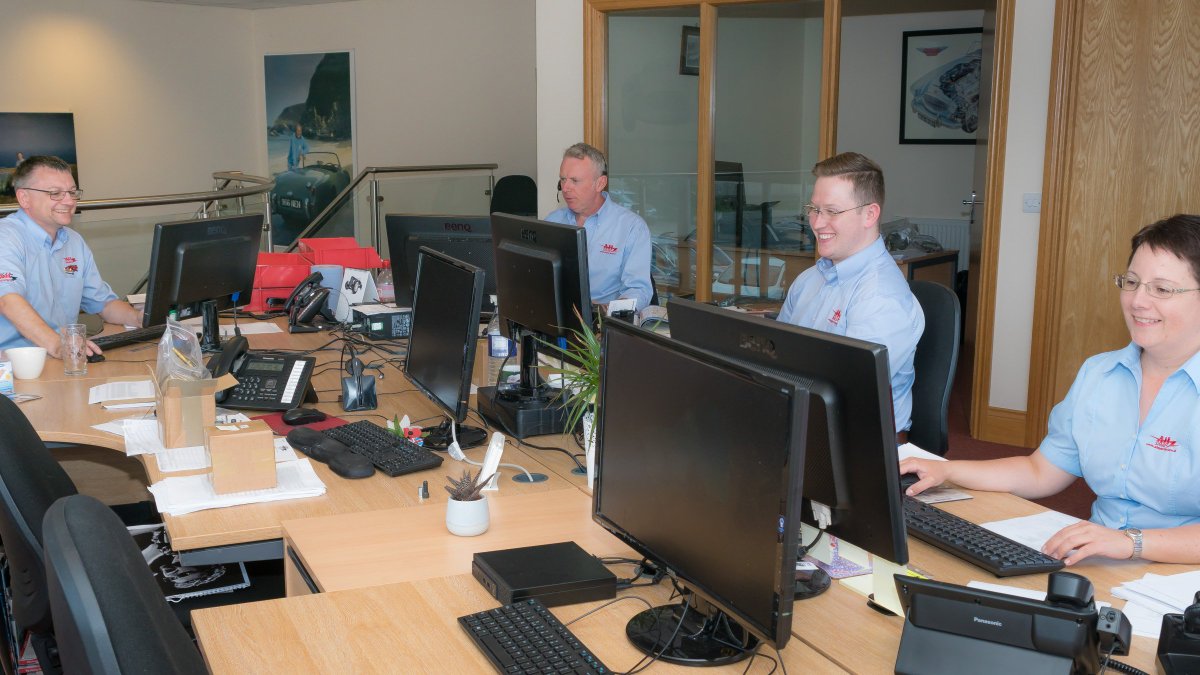 AHSparesLtd's tweet photo. When you call us to order your spares, you are put through to our Sales team who help choose the right part for your Austin-Healey.
From left: Mark, Brian, Patrick and Patricia.
#ahspares #salesteam #austinhealey #namestofaces https://t.co/7v5E3fsr4T