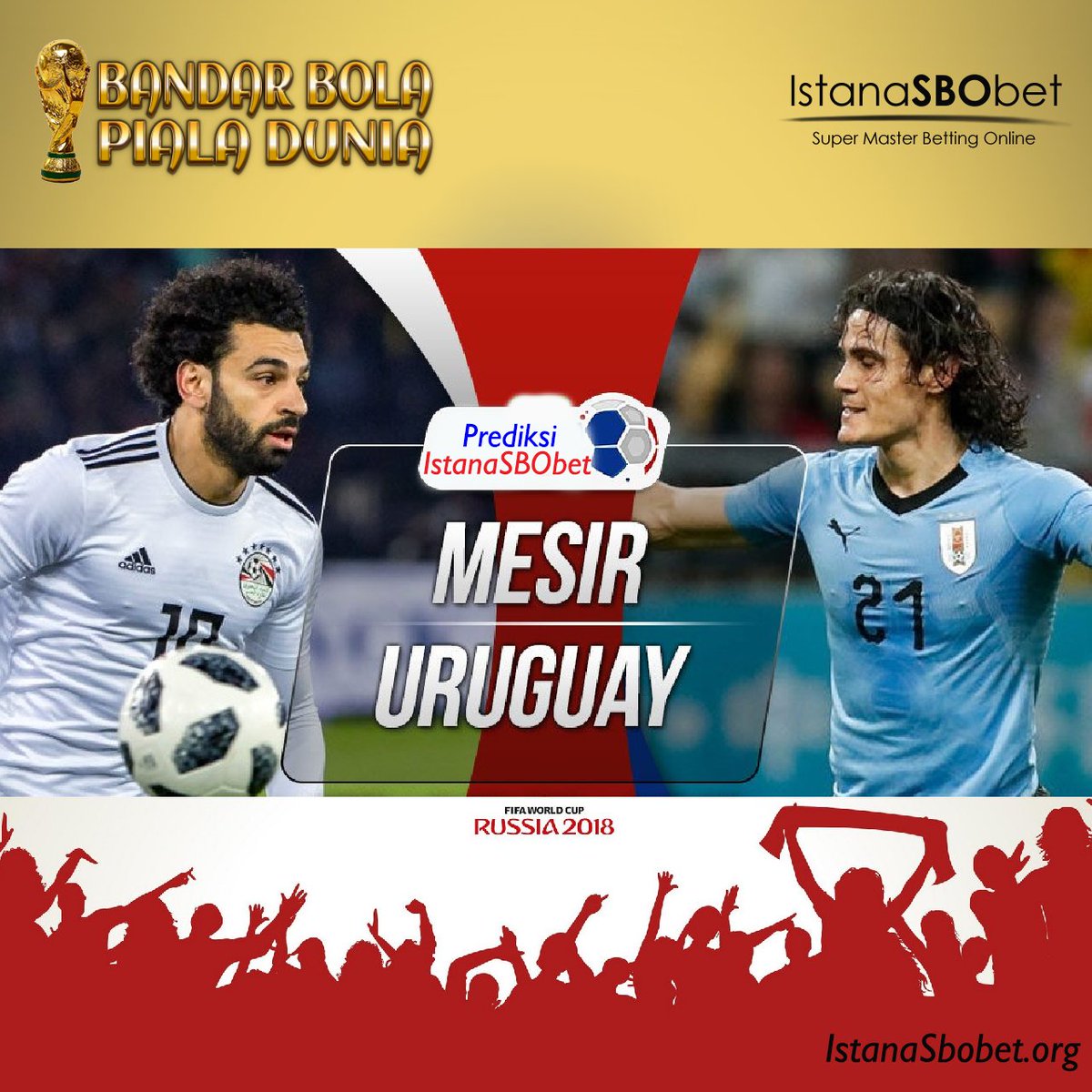 IstanaSBObet's tweet photo. Prediksi skor akhir: Mesir 0-2 Uruguay.

Join now : www istanasbobet org
BBM : DC8905DC | Line : ISTANASBOBET | WA : +6282283471517

#Agensbobet #Taruhanbola #Bandarbola #Judionline #IstanaSbobet #Agensbobetindonesia #Sbobetindonesia #pialadunia2018 #pontianak https://t.co/F5espiWvVp