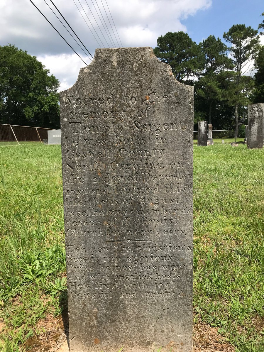 This is the grave of Temple Sargent, a deacon for many years and instrumental in the organization of Baptist churches in Franklin County, AL (northwest). He died in 1850. No preacher has ever accomplished much without those fellow laborers. Visit ancientbaptist.com