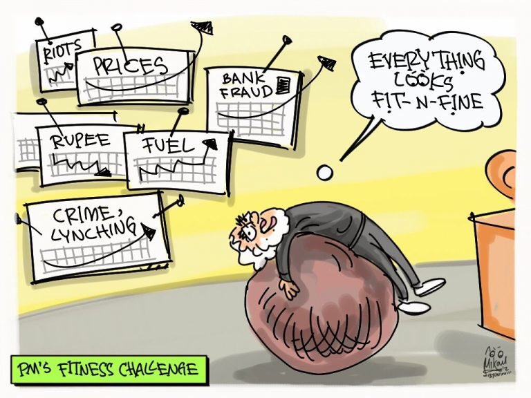 SitaramYechury's tweet image. From fitness videos to big ad campaigns funded by taxpayers, the whole government has been reduced to a personal PR machinery. Farmers committing suicides all over India, Modis and Choksis getting away easily, inflation rising, Kashmir burning: this doesn&apos;t bother Modi &amp;amp; co