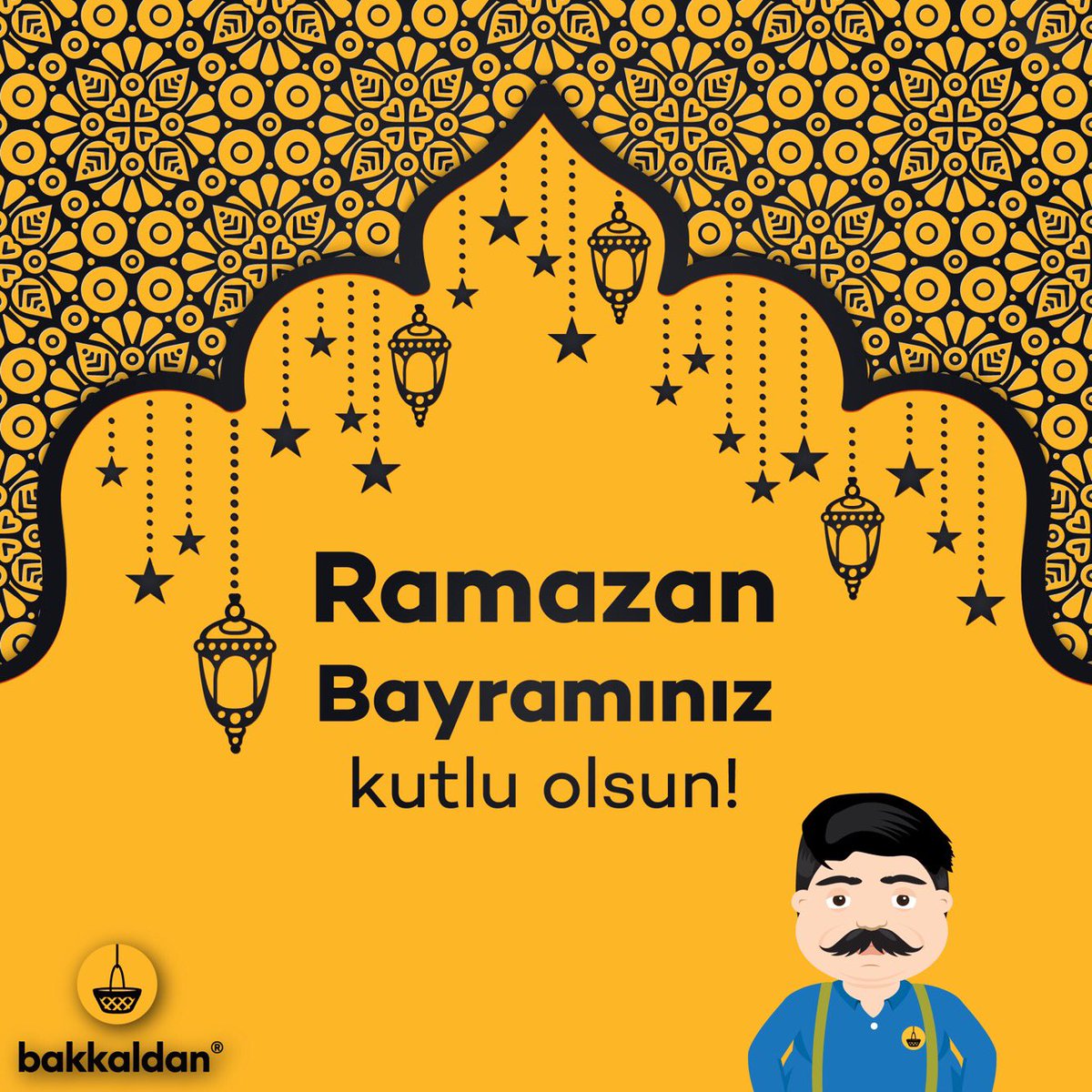 Ramazan Bayramını en içten dileklerimizle kutlarız. Bayramınız sevdiklerinizle beraber, keyifli geçsin! 😍🍭💛 #bakkal #bakkaldan #bakkaldankapina #ramazan #ramazanbayrami #order #siparis #mobileapp #mobiluygulama