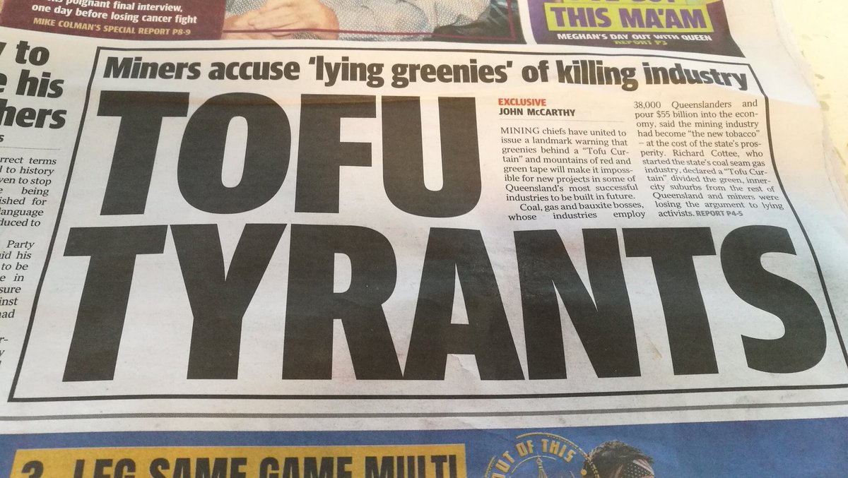 StopAdaniCairns's tweet photo. @FierceDinosaur It’s a disgrace that  @couriermail is pro coal &amp; ignore #ClimateScience

Turn their backs on Qld farmers suffering from drought.

Ignore the threat to Tourism from a dying reef.

#auspol #qldpol #ClimateChange 

Need reality check. #StopAdani 

#TheDrum #QandA #MatterIfFact https://t.co/zj796jK8MR
