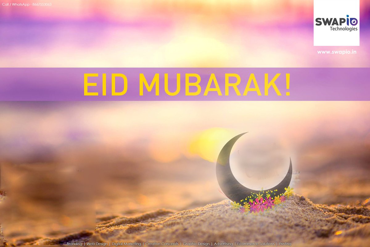 swapioTech's tweet photo. Eid Mubarak ! 
Swapio Technologies
#Branding #WebDesign #CreativeConcepts #GraphicDesign #EcommerceSolutions #Advertising #DigitalMarketing #Prints
Call/Whatsapp - 8667553063. 
Certified Social Media professionals. https://t.co/cS8rk75B7L