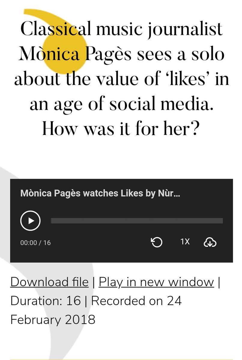 springbackmag's tweet image. 👉 Visit #Springbackmag to discover:

• reviews, articles and interviews, with varied focuses on performances, artists, audiences, ideas and experiences.
• coverage from Spain to Finland, Belgium to Greece
• text, video and audio formats
• open-ended, exploratory themes.