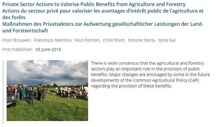 chrisshortccri's tweet photo. Just out! Article in #Eurochoices with @PEGASUS_eu colleagues. #agriculture #forestry #publicbenefits Do you recognise those cows @andyrumming @deliverymodel thanks! https://t.co/kfOxSueFJW @CCRI_UK @IEEP_eu @Euromontana @ArielBrunner @jojabaker https://t.co/VRVLJKxdUR